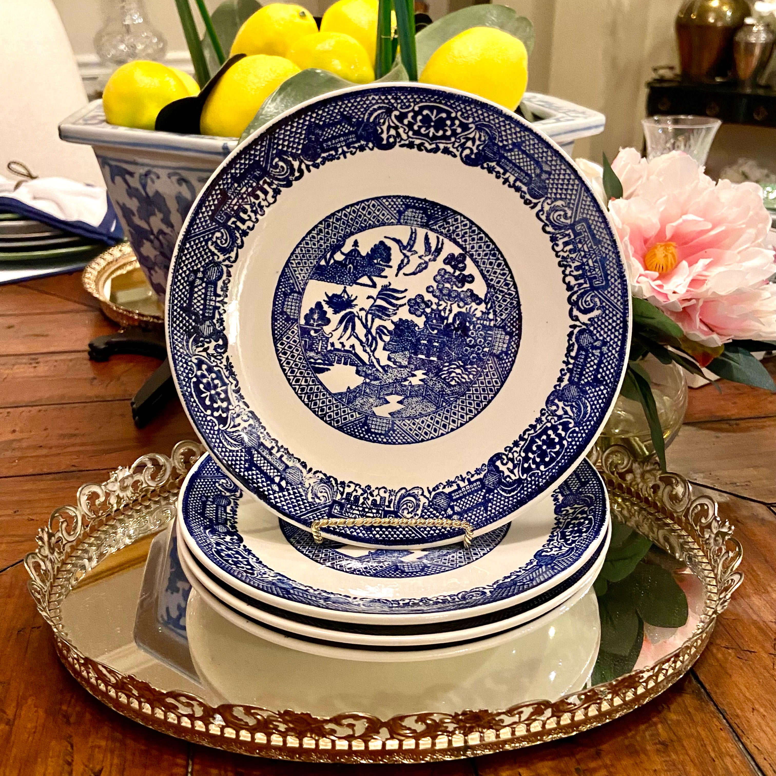 Blue Willow Dinner Plates, Set of 4 - The Vermont Country Store