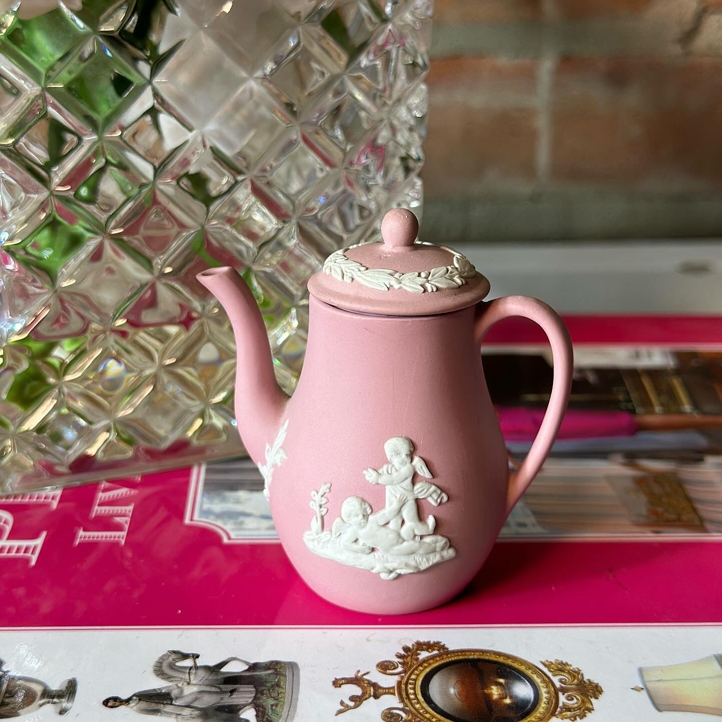 RARE- Pink Vintage Wedgwood Jasperware Coffee Pot, No flaws, 3 Tall - –  Lillian Grey