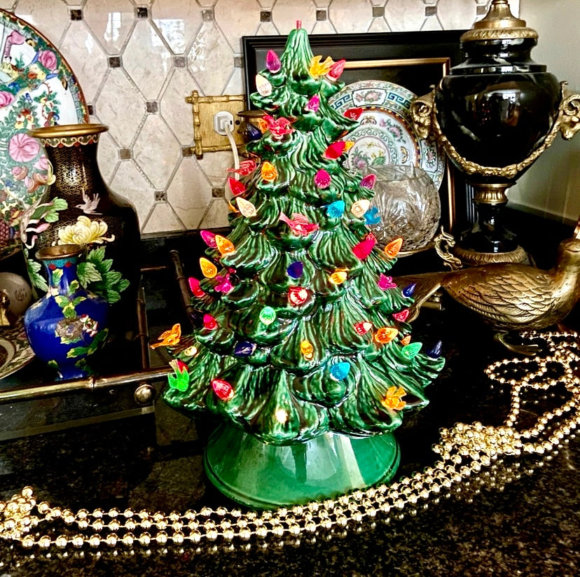 Table top Christmas Tree | Green | Luxury Czech Jewelry
