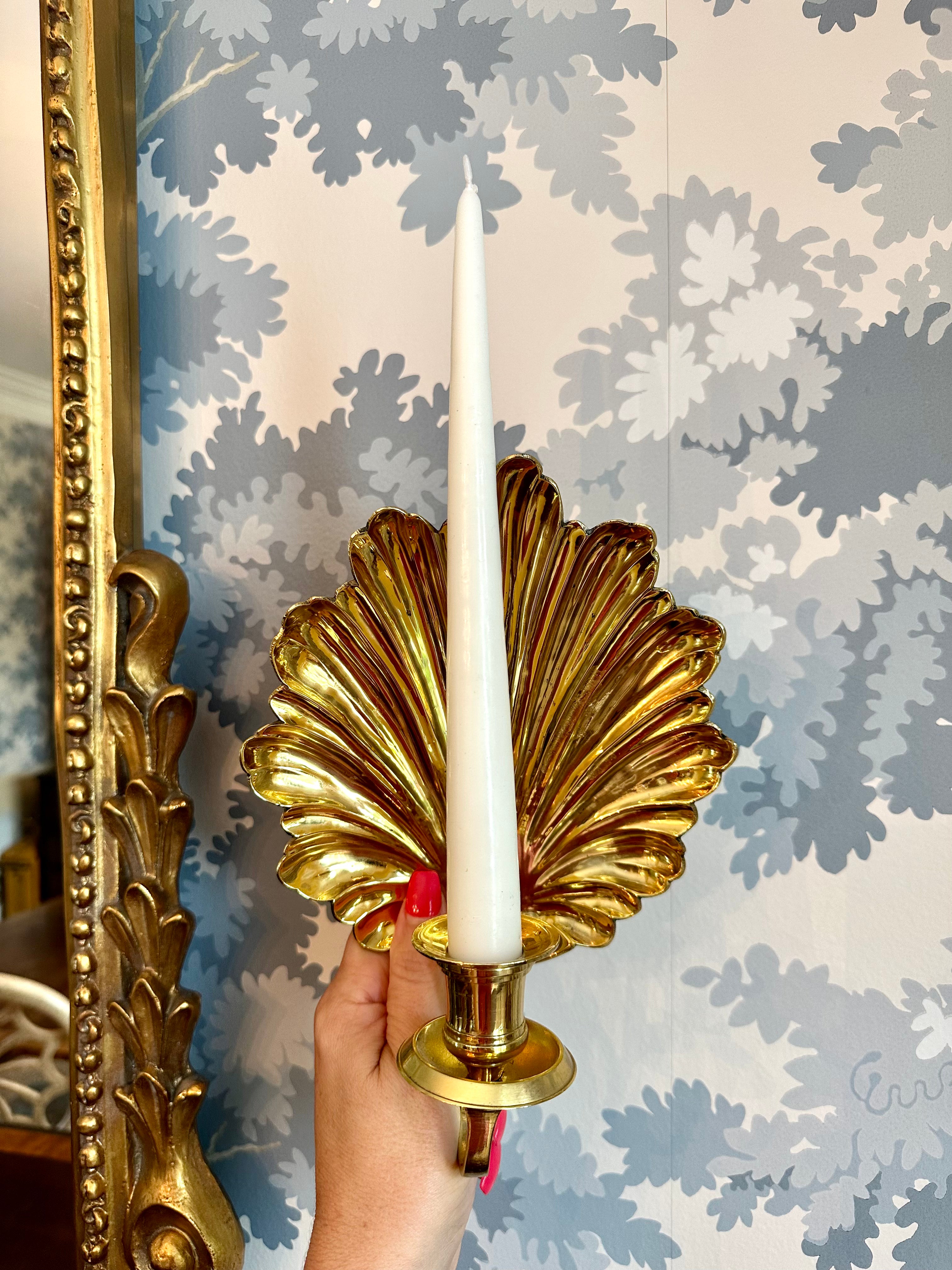 Pair of Brass Candle Sconces – Lillian Grey