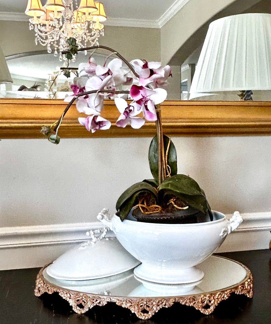 Vintage white porcelain 2 piece tureen stamped by designer John Maddock & Sons of England I