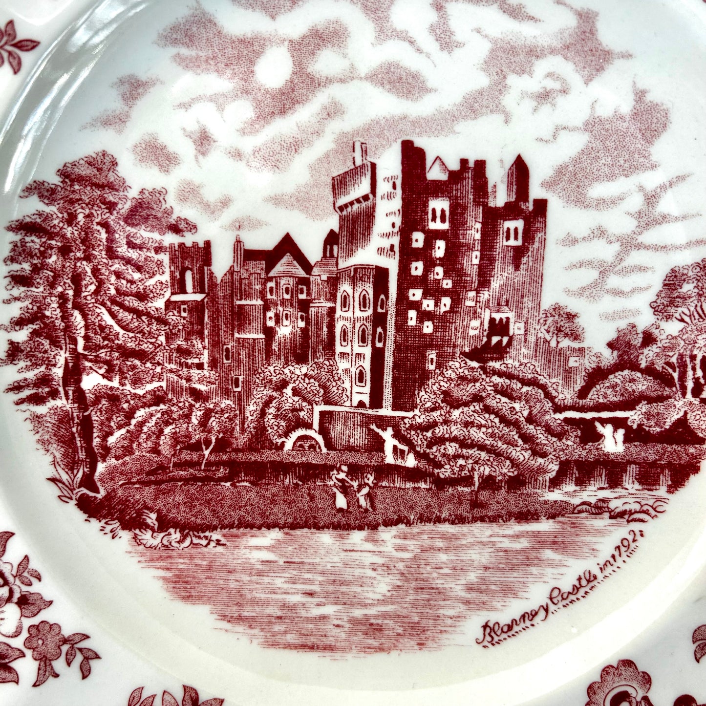 Pink Willow  "Old British Castle"  "Made in England"  by Johnson Bros. Dinner plate