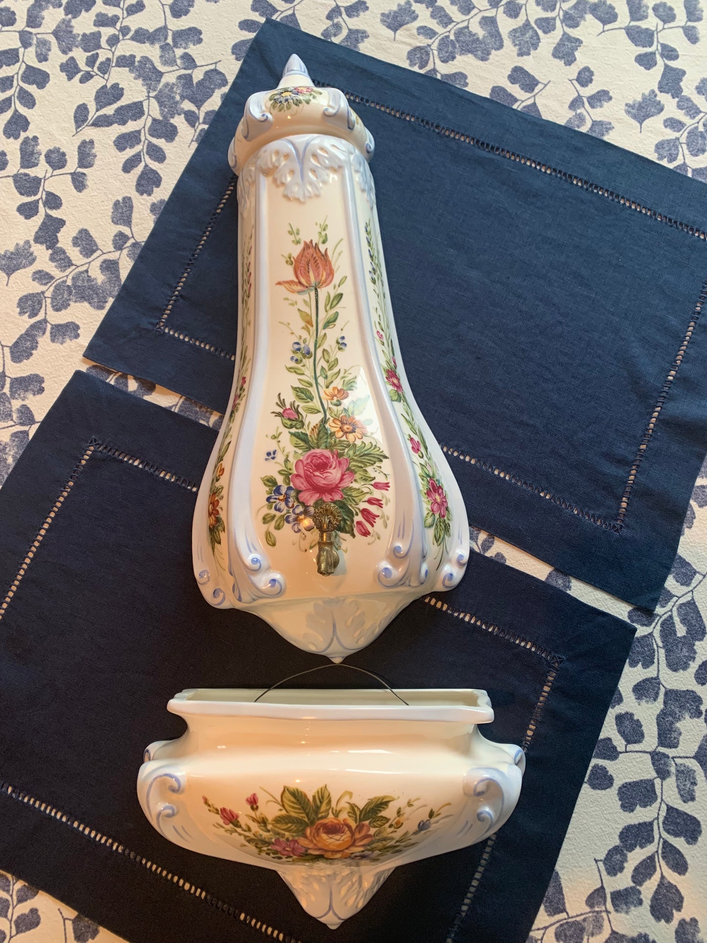 3 piece Vintage Hand Painted Lavabo by Andrea Sadek