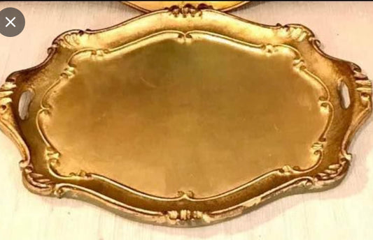 Gorgeous Florentine hand made in Italy Floral tray 14 w