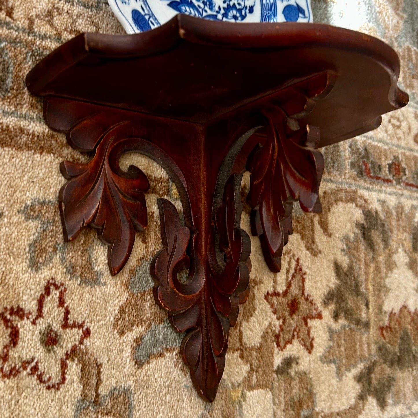 Pair of vintage wood wall sconces