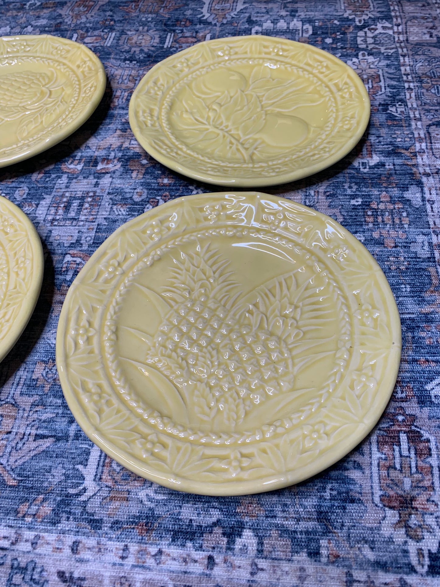 Bordallo Pinheiro set of 4 yellow salad plates!