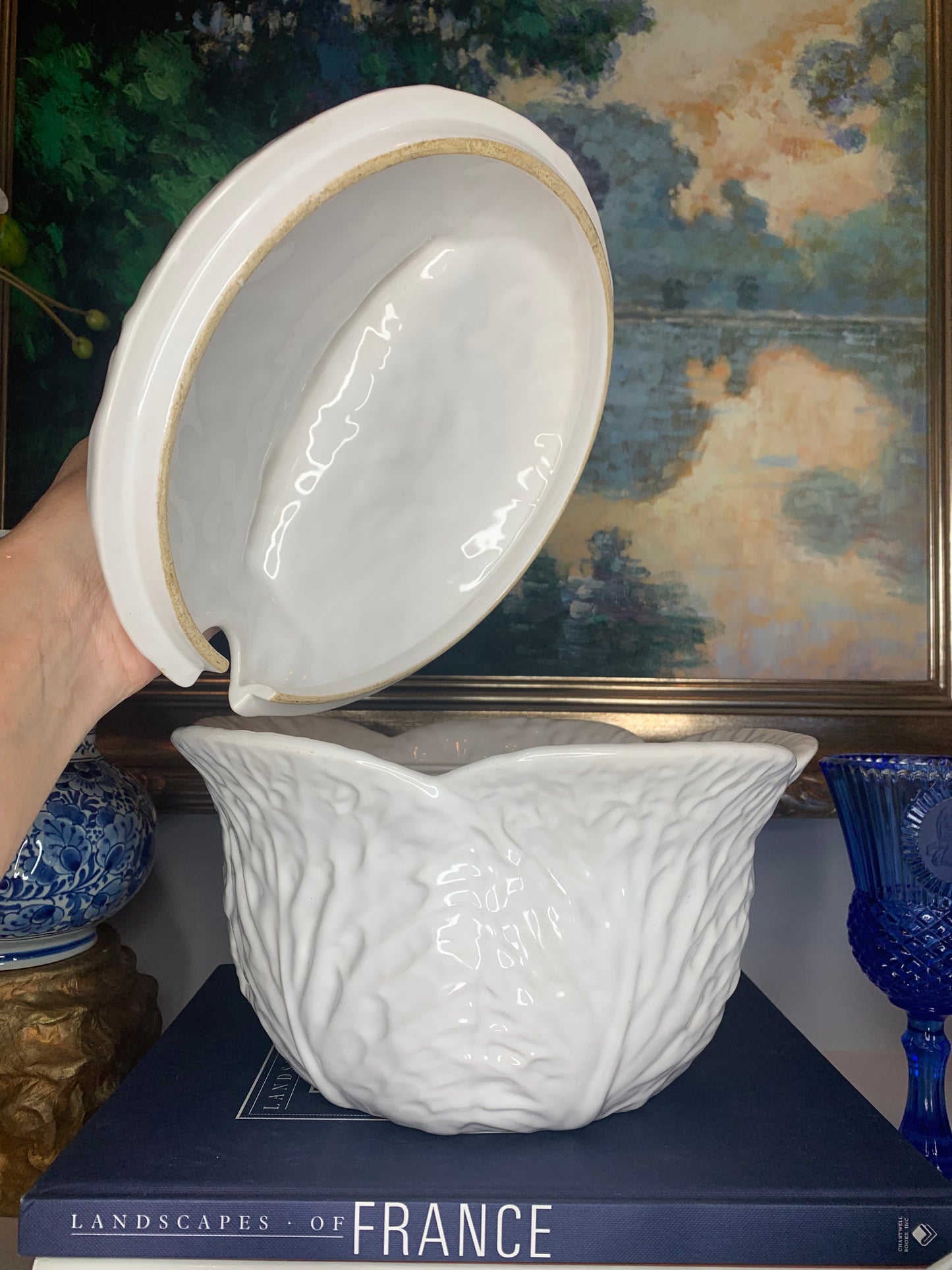 Large White Cabbage Covered Tureen