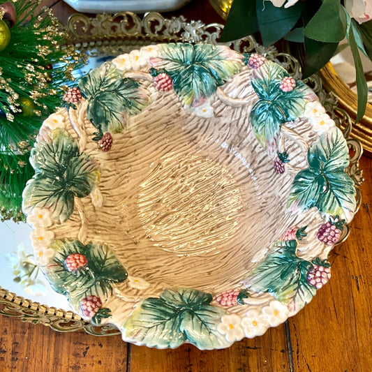 Vintage Fitz & Floyd circa 1990 berry ‘ botanical decor bowl