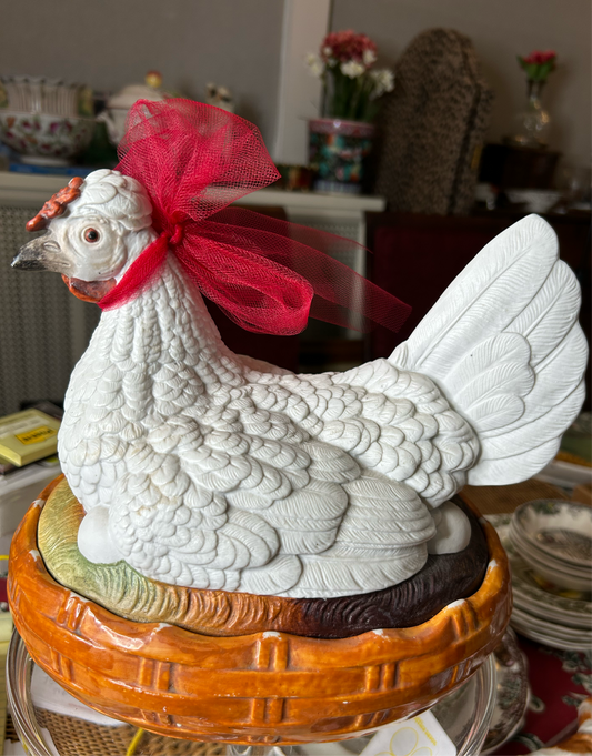 Largest Antique Staffordshire Hen On Nest!