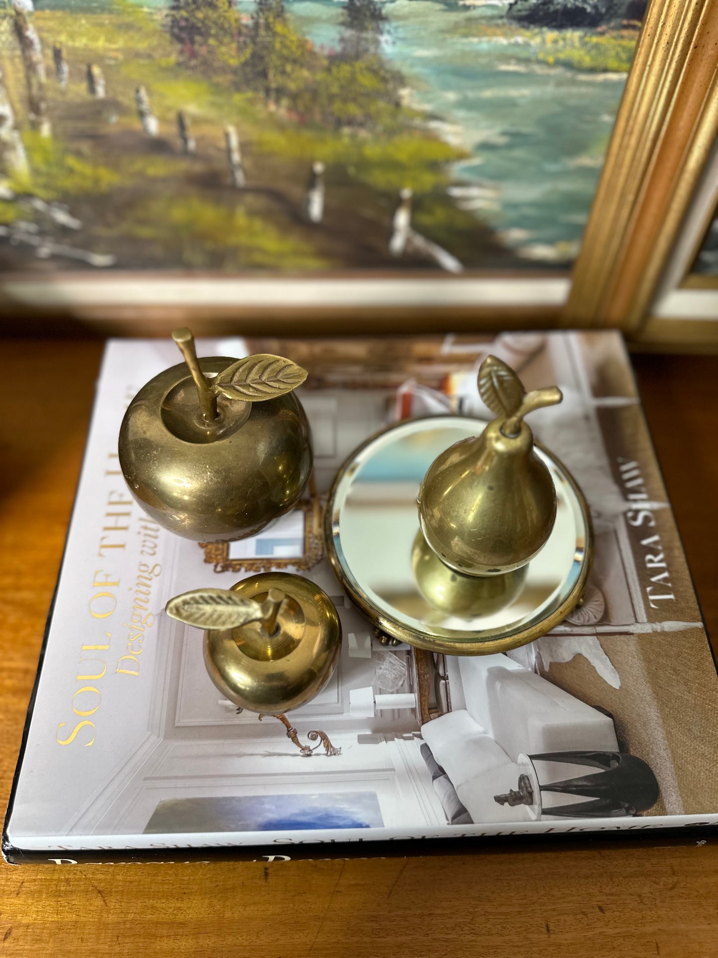 Vintage MCM Brass Fruit Shaped Decorative Bells Paperweights, 3 Unique Shapes & Sizes