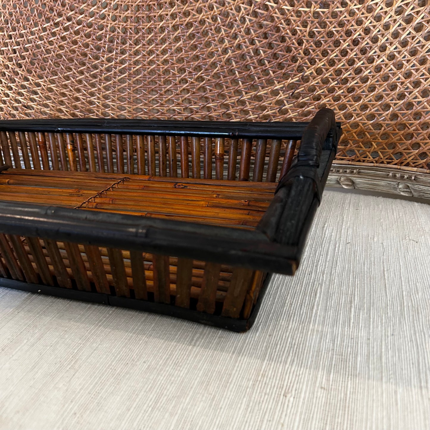 Chic Boho rattan coffee table tray platter