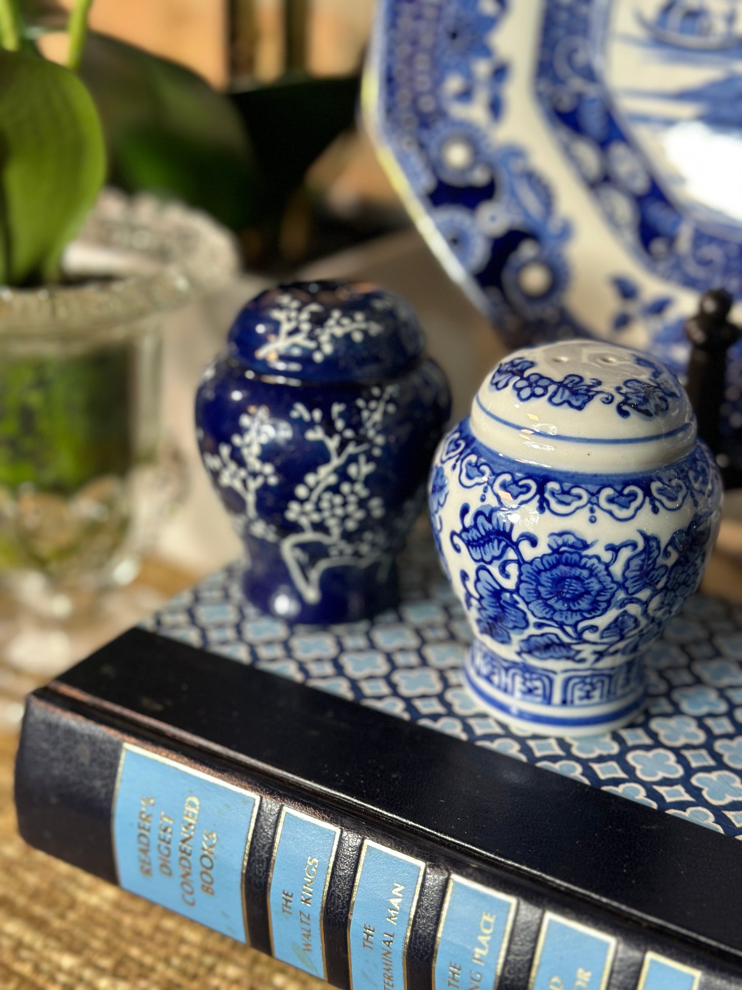 Blue & White S&P Chinoiserie Shaker Set (3) Different Styles to choose!