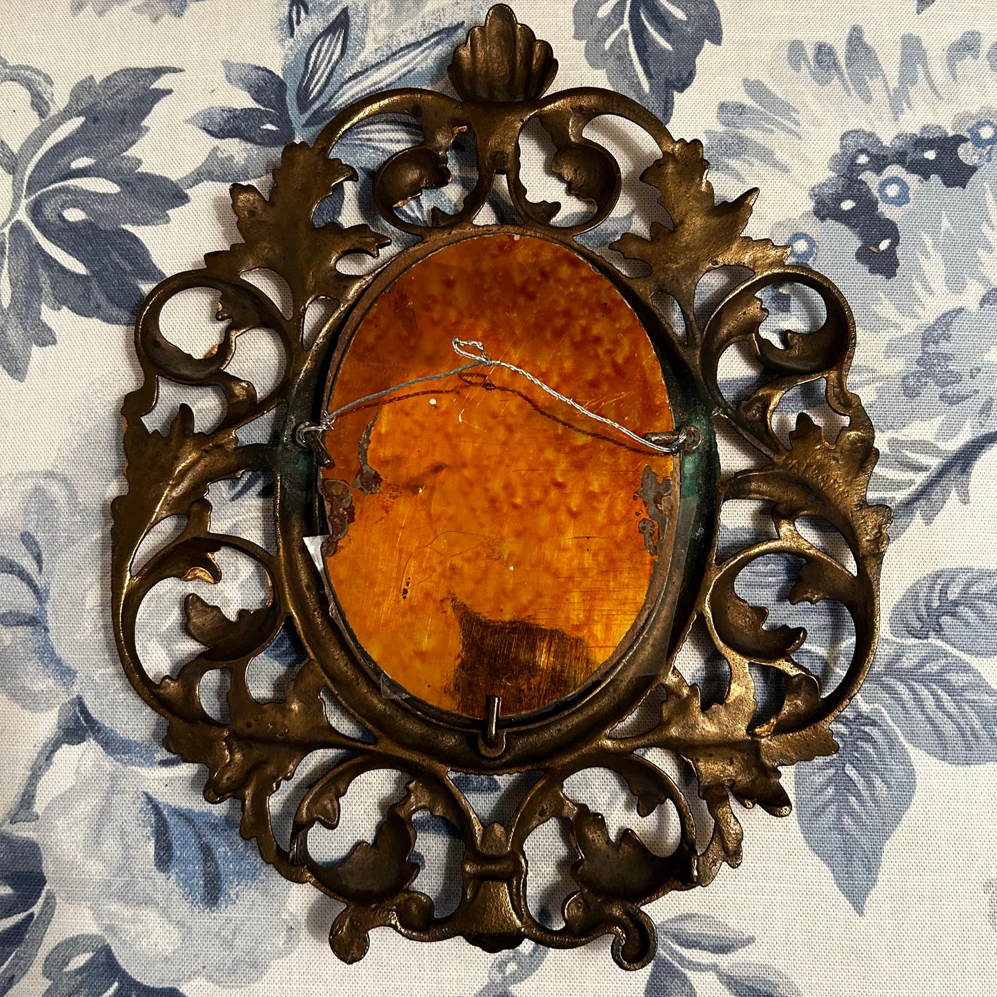 Antique brass baroque wall mirror (2 available)