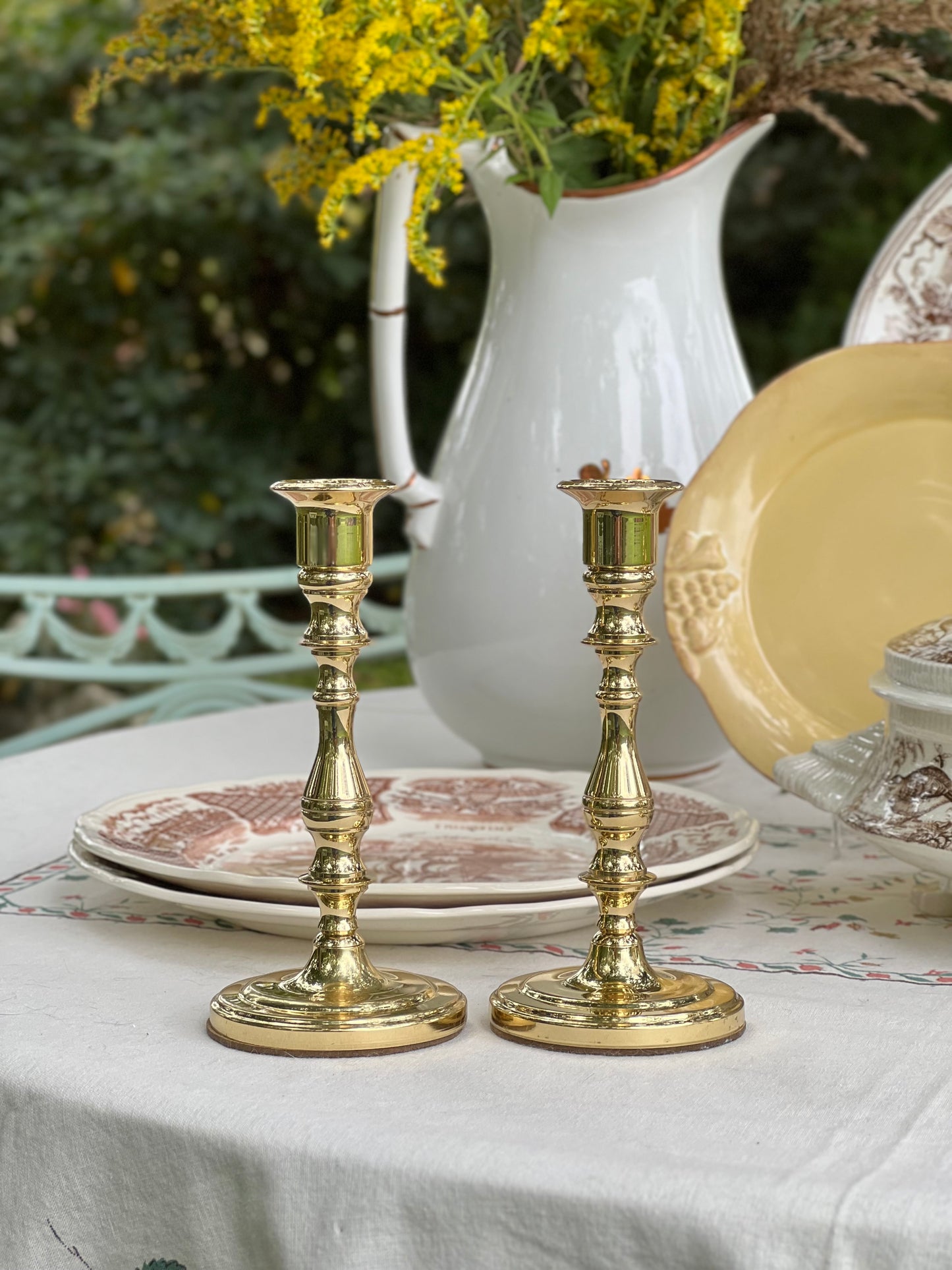 Beautiful Set (4) Vintage Brass Candlesticks