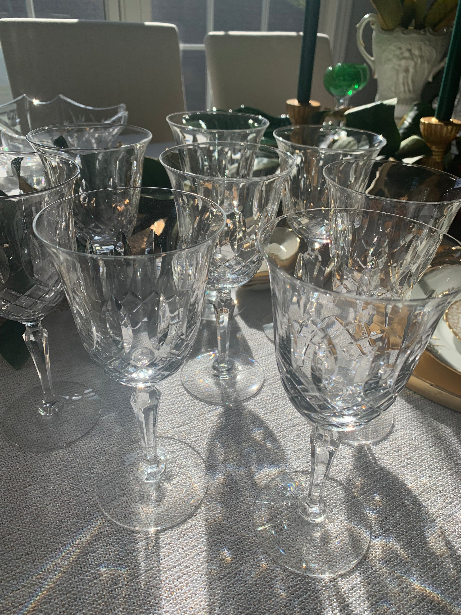 Vintage Crystal Water Glass- Set of 8