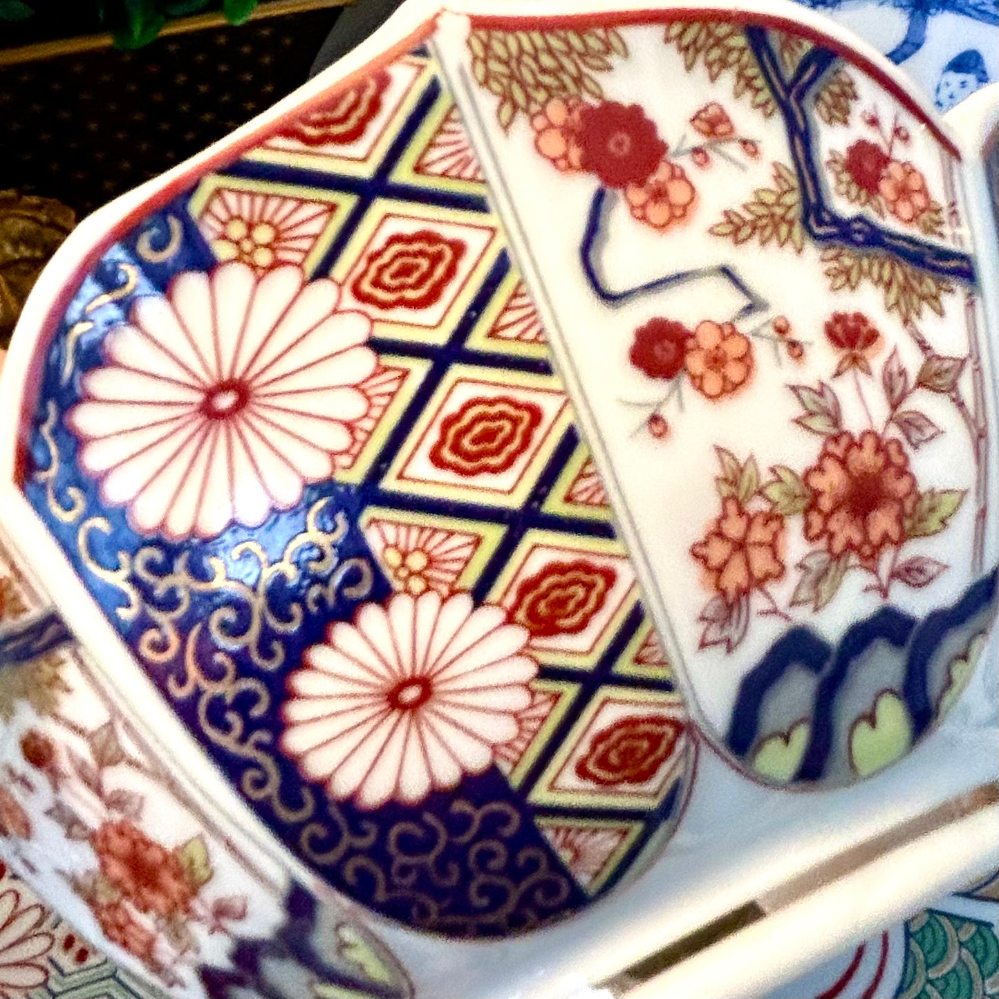 Chic hand painted porcelain chinoiserie lotus bowl