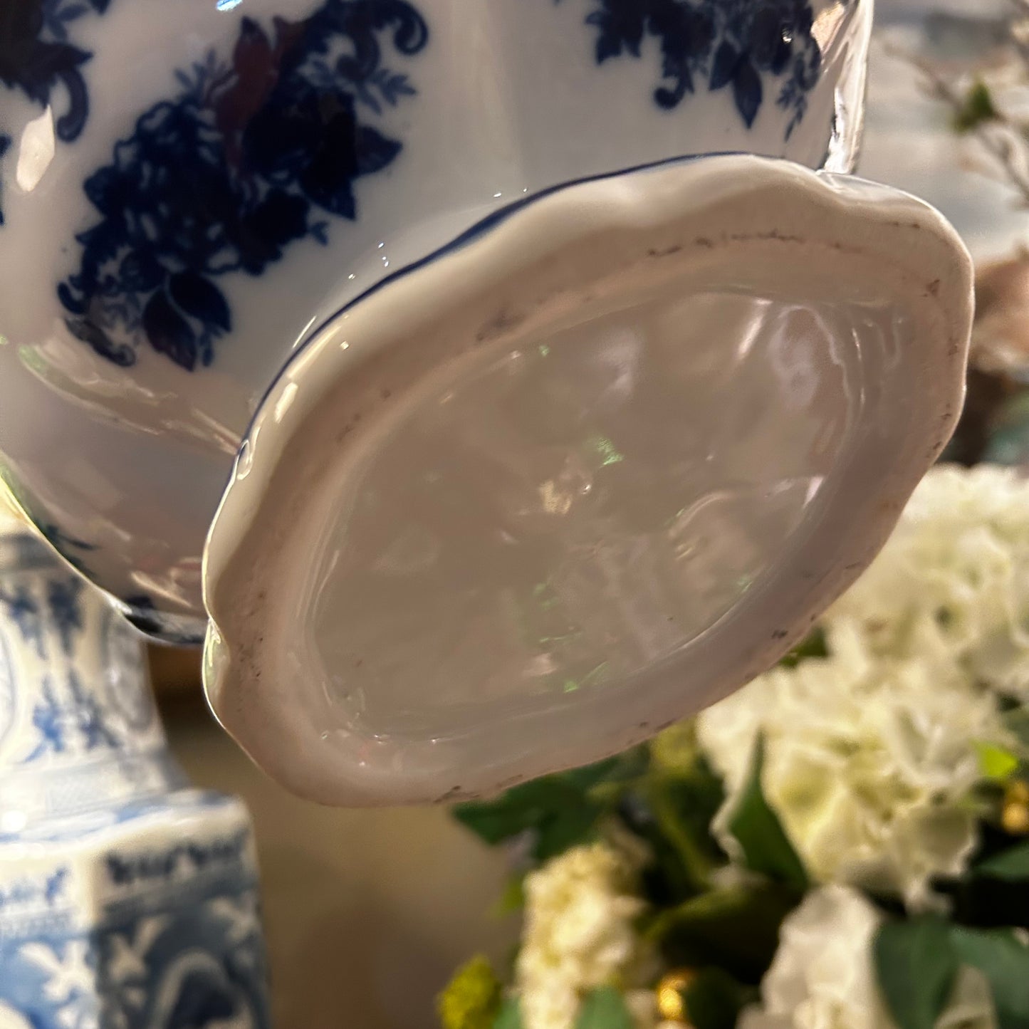 Antique English blue & white wash basin, Pitcher W/ Bowl - Excellent Condition!