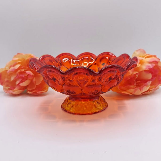 Ruby red moon and stars pedestal candy shops dish