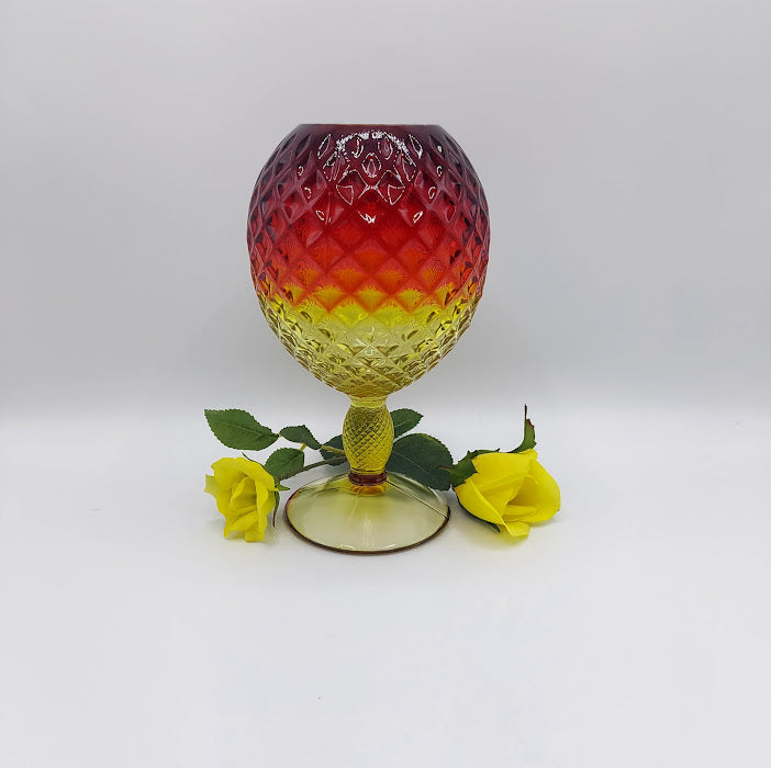 Viking Ivy Ball Vase, from Amberina