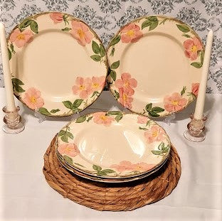 Vintage Set of 4 Franciscan Ware “Desert Rose” Dinner Plates - Pristine!