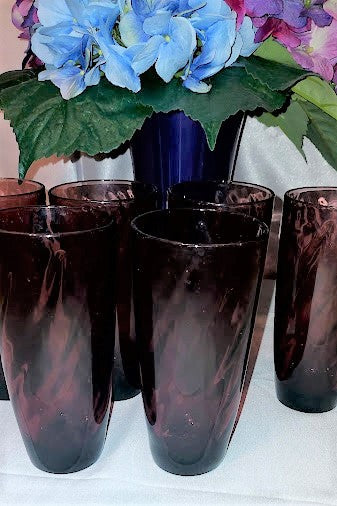 Drinking glasses by Hazel Atlas,Moroccan Amethyst, set of 8 Excellent!
