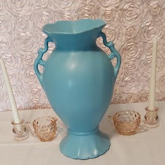 Large Blue Weller Double Handled Vase, Its gorgeous!