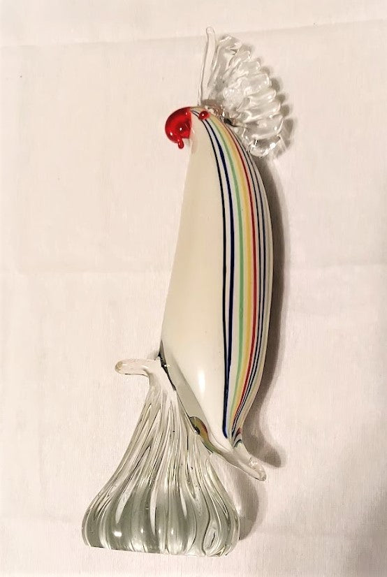 Vintage Murano Art Glass Cockatoo Sculpture