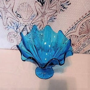 Blue Viking Glass Compote