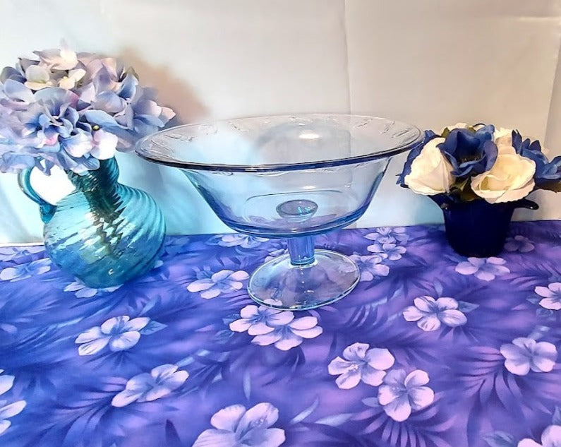 Vintage Ice blue compote/pedestal bowl