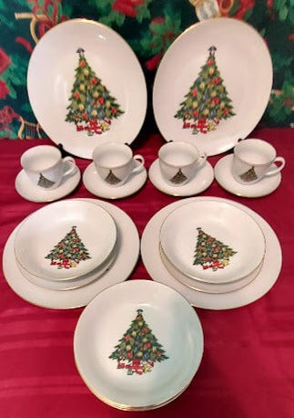 Vintage christmas store dinnerware sets