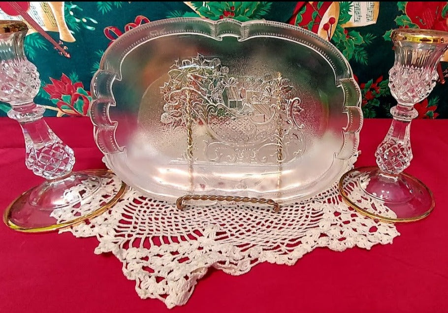 Mikasa Crystal Platter Lillian Grey