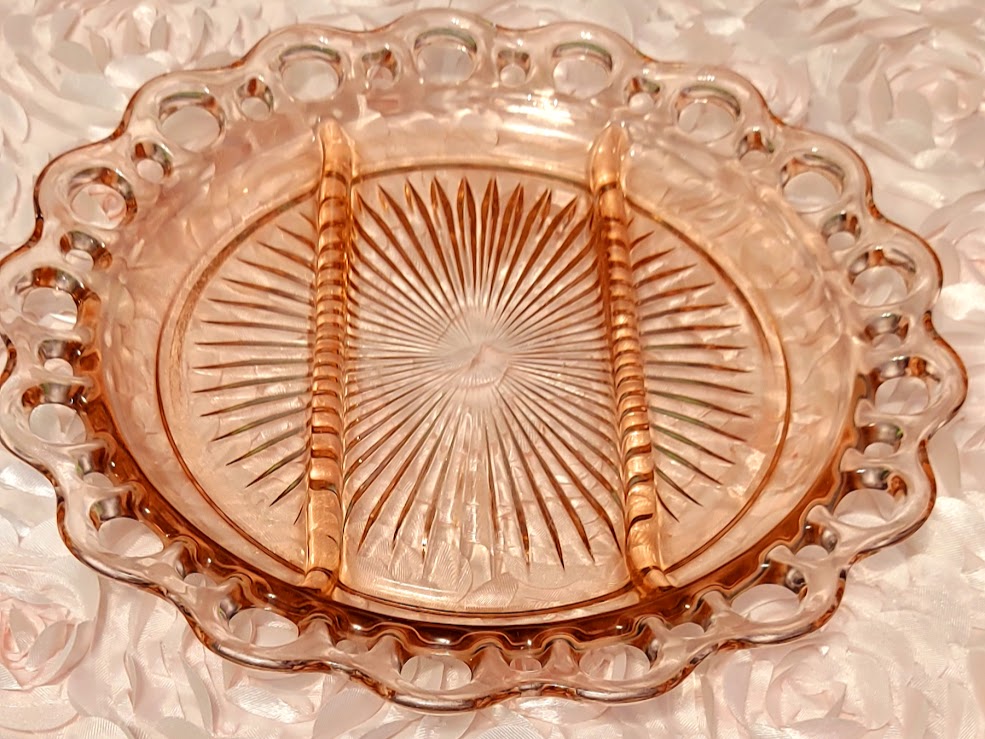 Pink Depression Glass Plate by Anchor Hocking