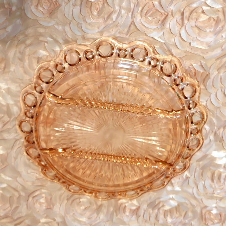 Pink Depression Glass Plate by Anchor Hocking