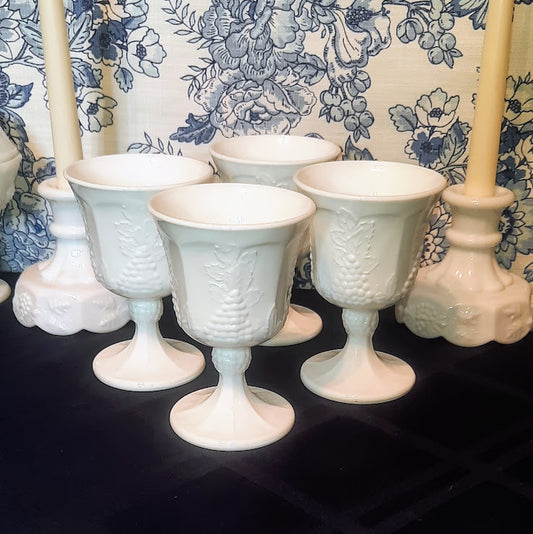 Milk Glass Goblets, set of 4, by WestMoreland