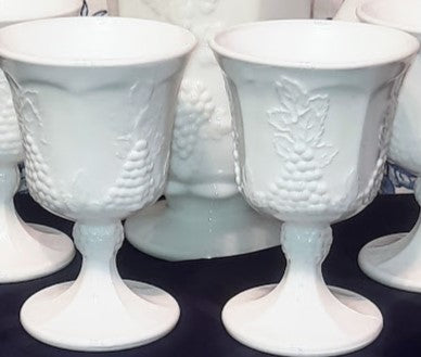 Set hotsell of 4 Vintage milk glass goblets