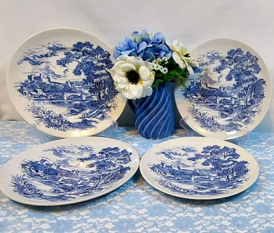 Vintage Enoch Wedgwood "Countryside" set of 4 Dinner Plates