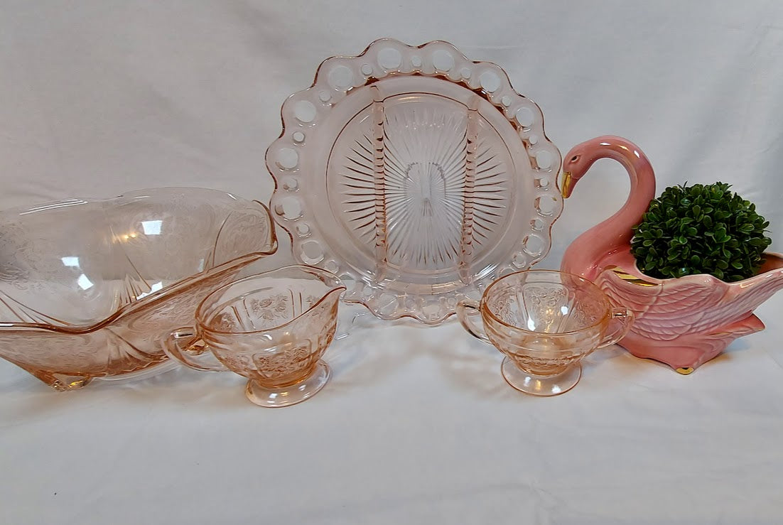 Pink Depression Glass Plate by Anchor Hocking