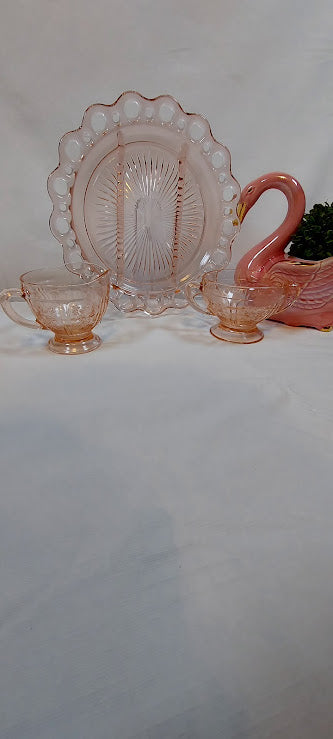 Pink Depression Glass Plate by Anchor Hocking