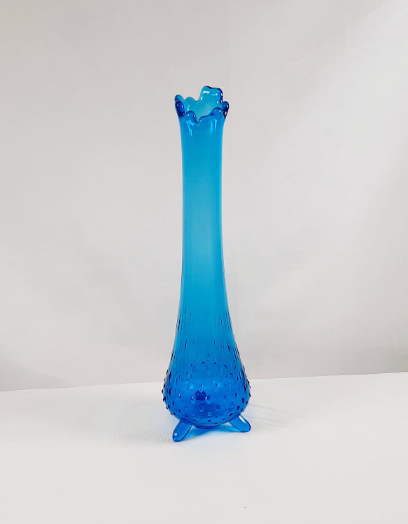 LE Smith Turquoise Blue Swung Vase, Vingtage