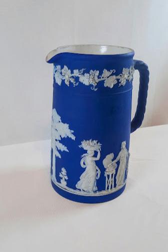 Vintage Wedgwood dark blue and white pictcher