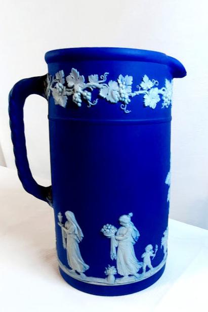 Vintage Wedgwood dark blue and white pictcher