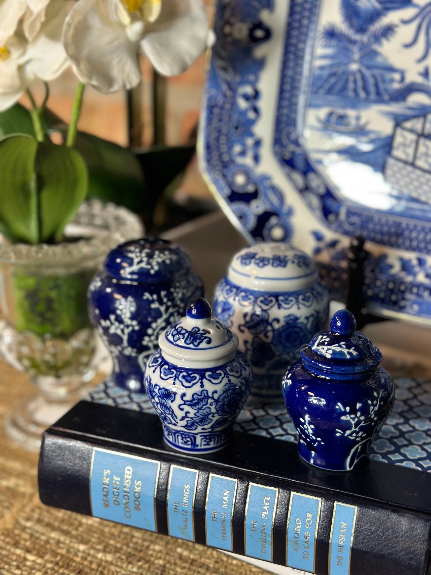 Blue & White S&P Chinoiserie Shaker Set (3) Different Styles to choose!