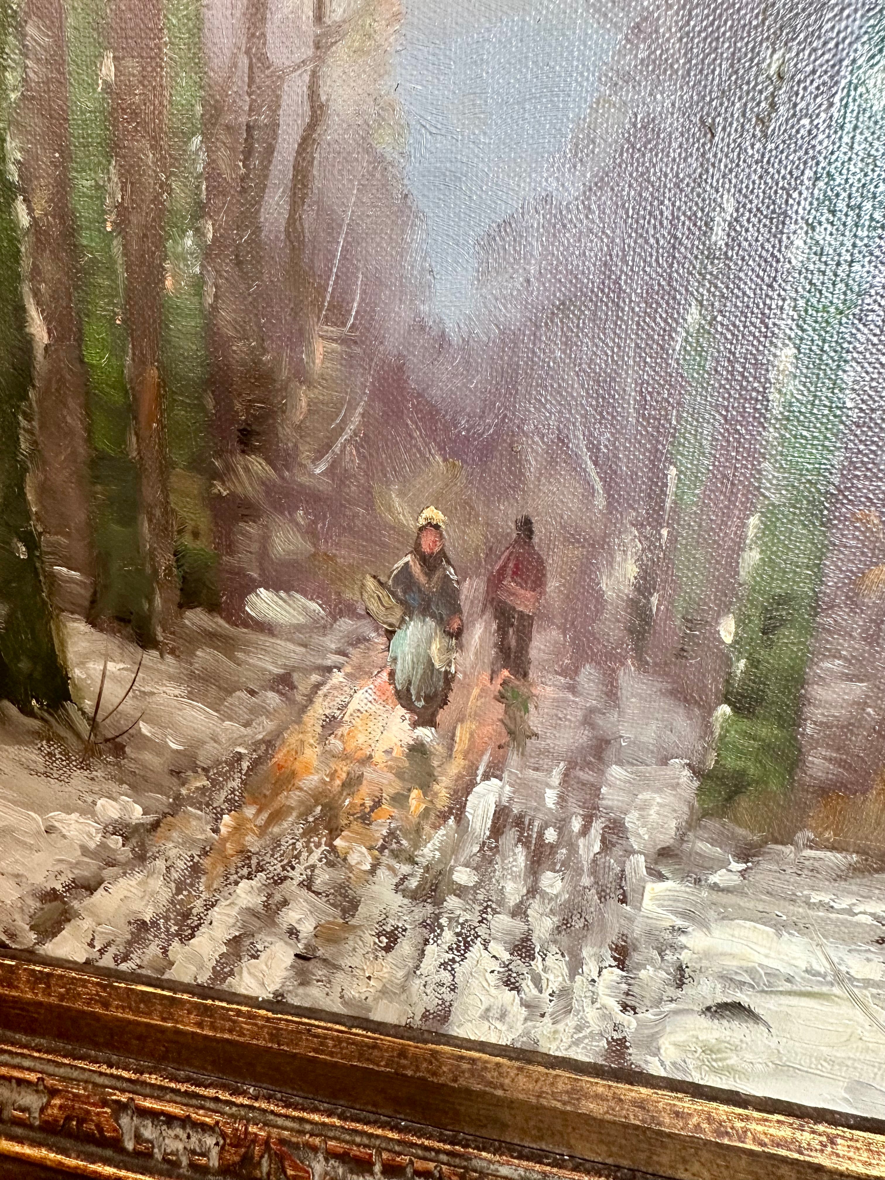 Original Signed Scenic Oil shop Painting