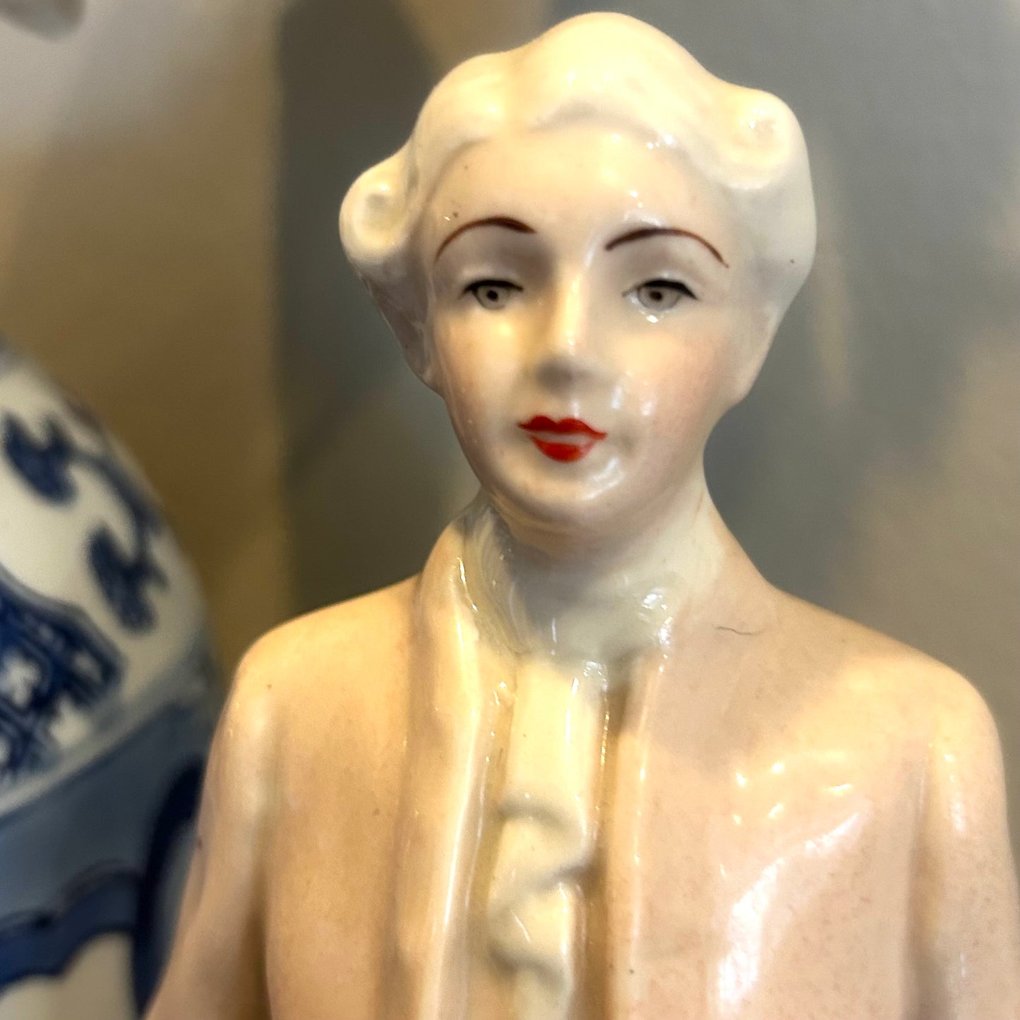 Statuesque Set of two staffordshire lady & gentleman statues