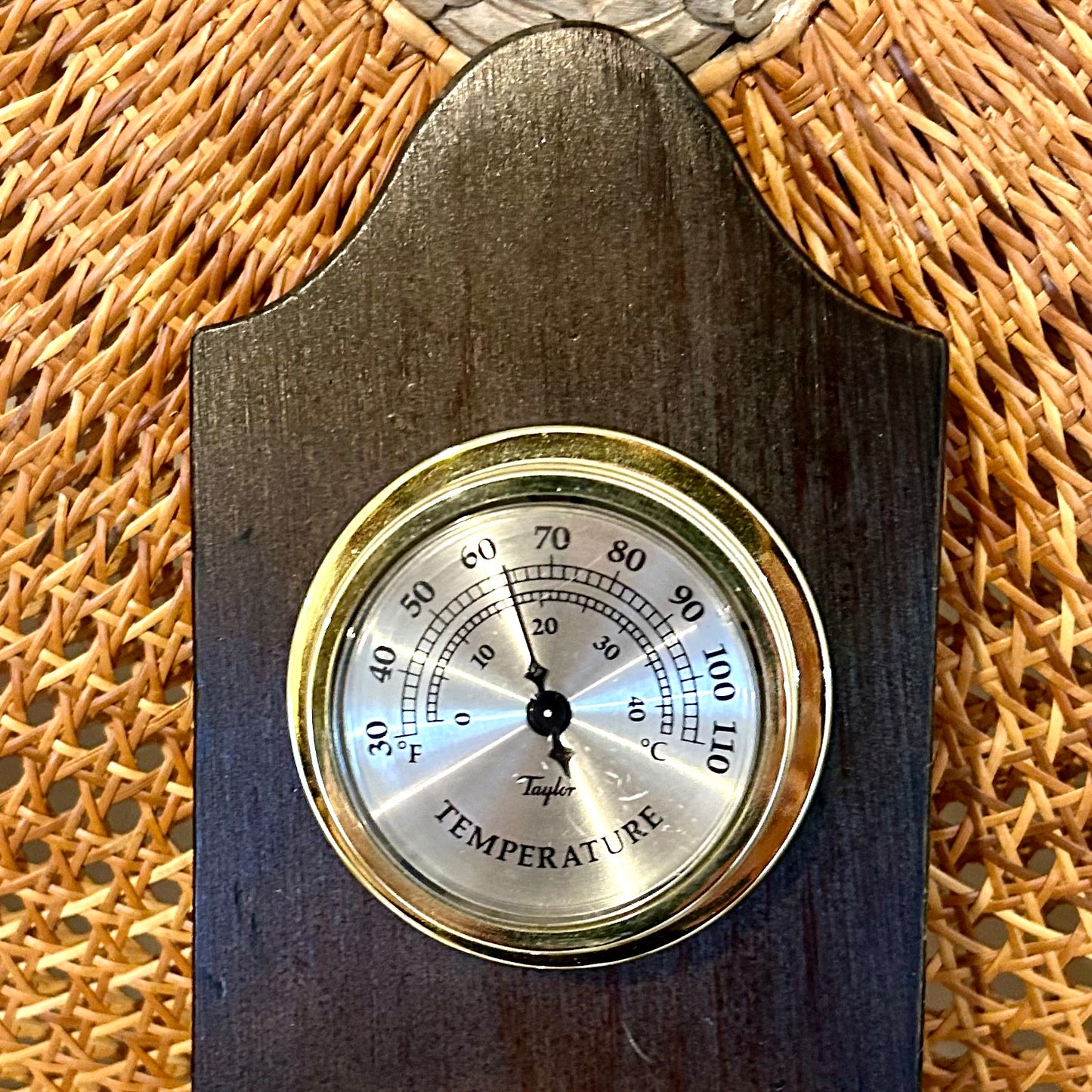 Vintage coastal chic wood barometer