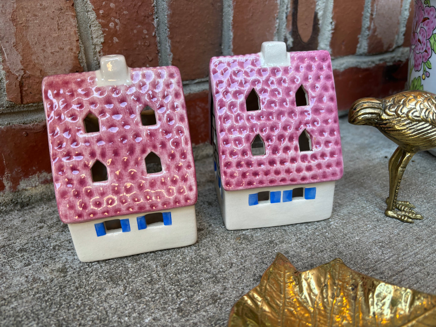 Vintage Ursula Lyek Lichthaus Germany tea light houses pair (2)!