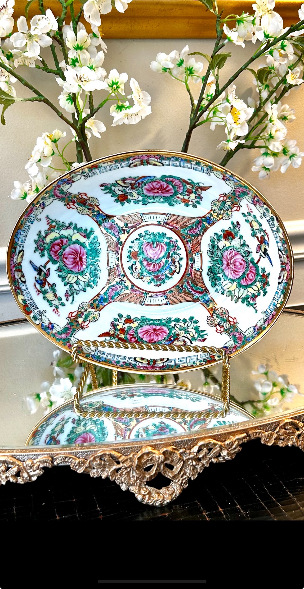 Porcelain Rose Medallion orders Plate