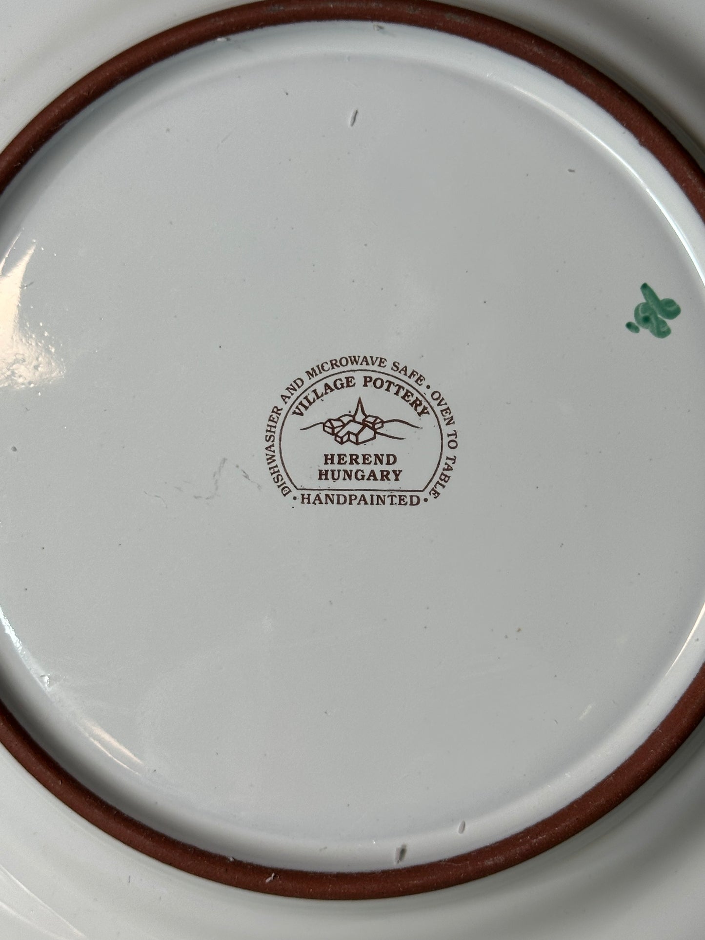 Vintage Set (4) Herend Hungary "Village Pottery" 8"D Lemon Plate Set - Excellent!
