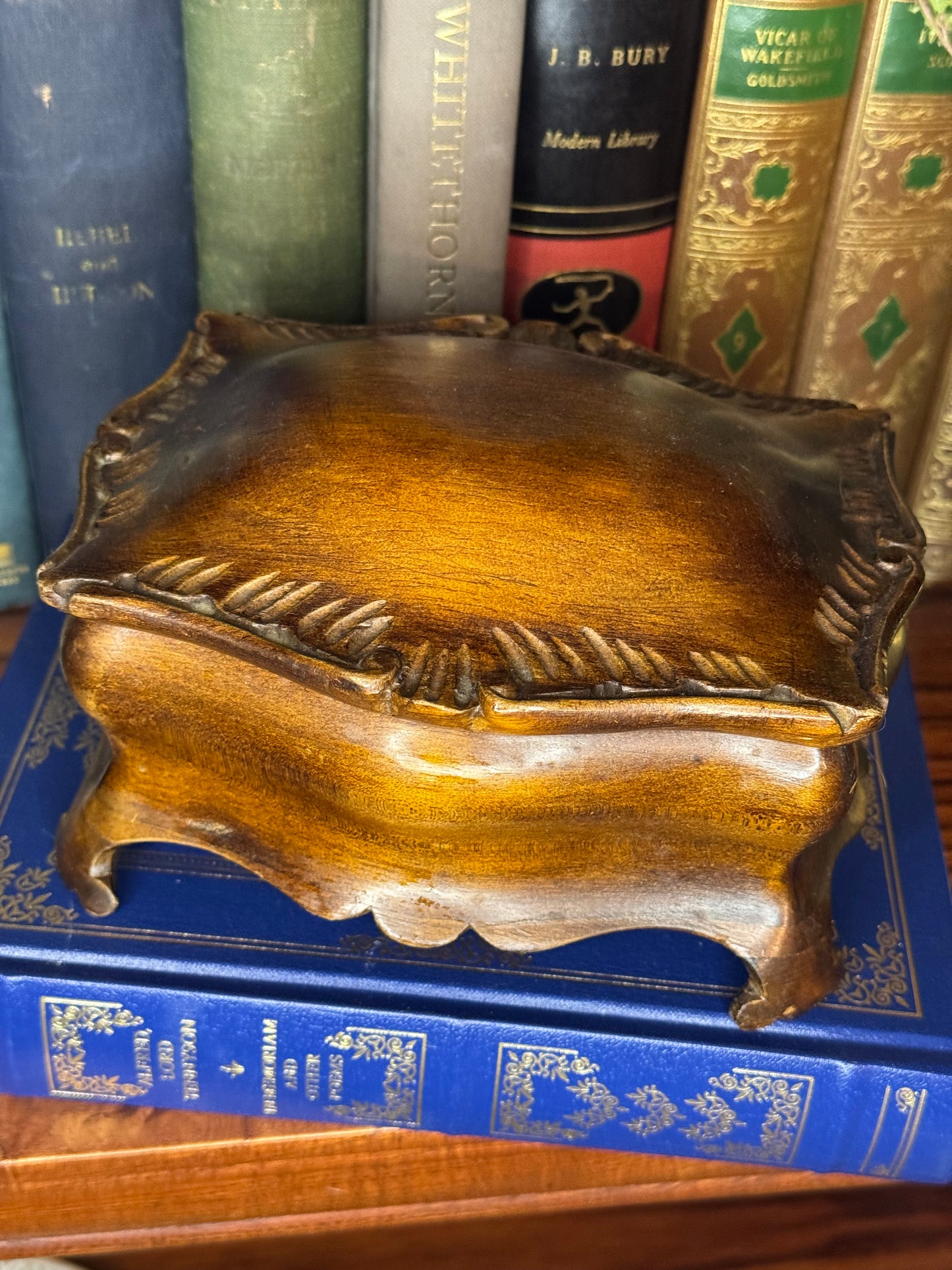 Antique Carved Wood Dresser Box