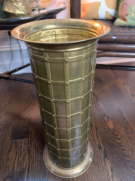 Vintage English Brass Umbrella Stand